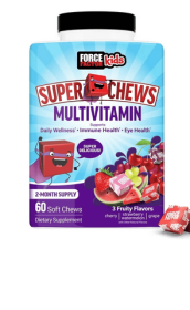Kids Multivitamin Super Chews, Gummies Alternative with 18 Vitamins, Minerals, & Antioxidants, Multi-Flavor, 60 Chews by Force Factor