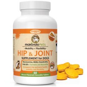 Dog Hip and Joint Supplement with Glucosamine Turmeric for Dogs Chondroitin MSM Boswellia Tablets for Mobility Agility Limping Pain & Inflammatio