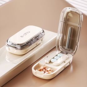 Portable Pill Organizer 3 Times A Day Pill Box Compartments Travel Pill Holder for Vitamins Medicines Small Pocket Medicine Case (Color: Halves Pill Cutter W)