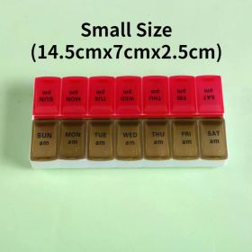 New Weekly Portable Travel Pill Cases Box 7 Days Organizer 14 Grids Pills Container Storage Tablets Vitamins Medicine Fish Oils (Color: NO.5)