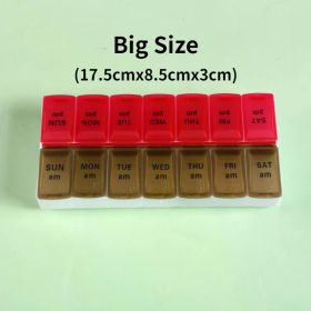New Weekly Portable Travel Pill Cases Box 7 Days Organizer 14 Grids Pills Container Storage Tablets Vitamins Medicine Fish Oils (Color: NO.12)