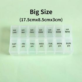 New Weekly Portable Travel Pill Cases Box 7 Days Organizer 14 Grids Pills Container Storage Tablets Vitamins Medicine Fish Oils (Color: NO.11)