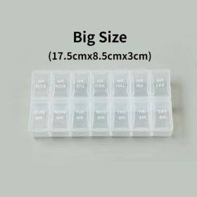 New Weekly Portable Travel Pill Cases Box 7 Days Organizer 14 Grids Pills Container Storage Tablets Vitamins Medicine Fish Oils (Color: NO.16)