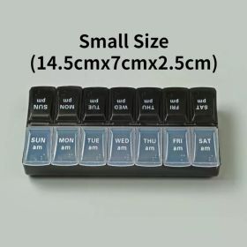 New Weekly Portable Travel Pill Cases Box 7 Days Organizer 14 Grids Pills Container Storage Tablets Vitamins Medicine Fish Oils (Color: NO.3)