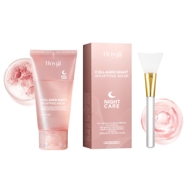 Collagen Peel-off Mask Deep Hydrating Fade Fine Lines Firming Shrink Pores Brightening Overnight Wrapping Mask Face Skin Care (Color: A 1 Set)