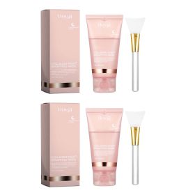 Collagen Peel-off Mask Deep Hydrating Fade Fine Lines Firming Shrink Pores Brightening Overnight Wrapping Mask Face Skin Care (Color: 2 Sets)